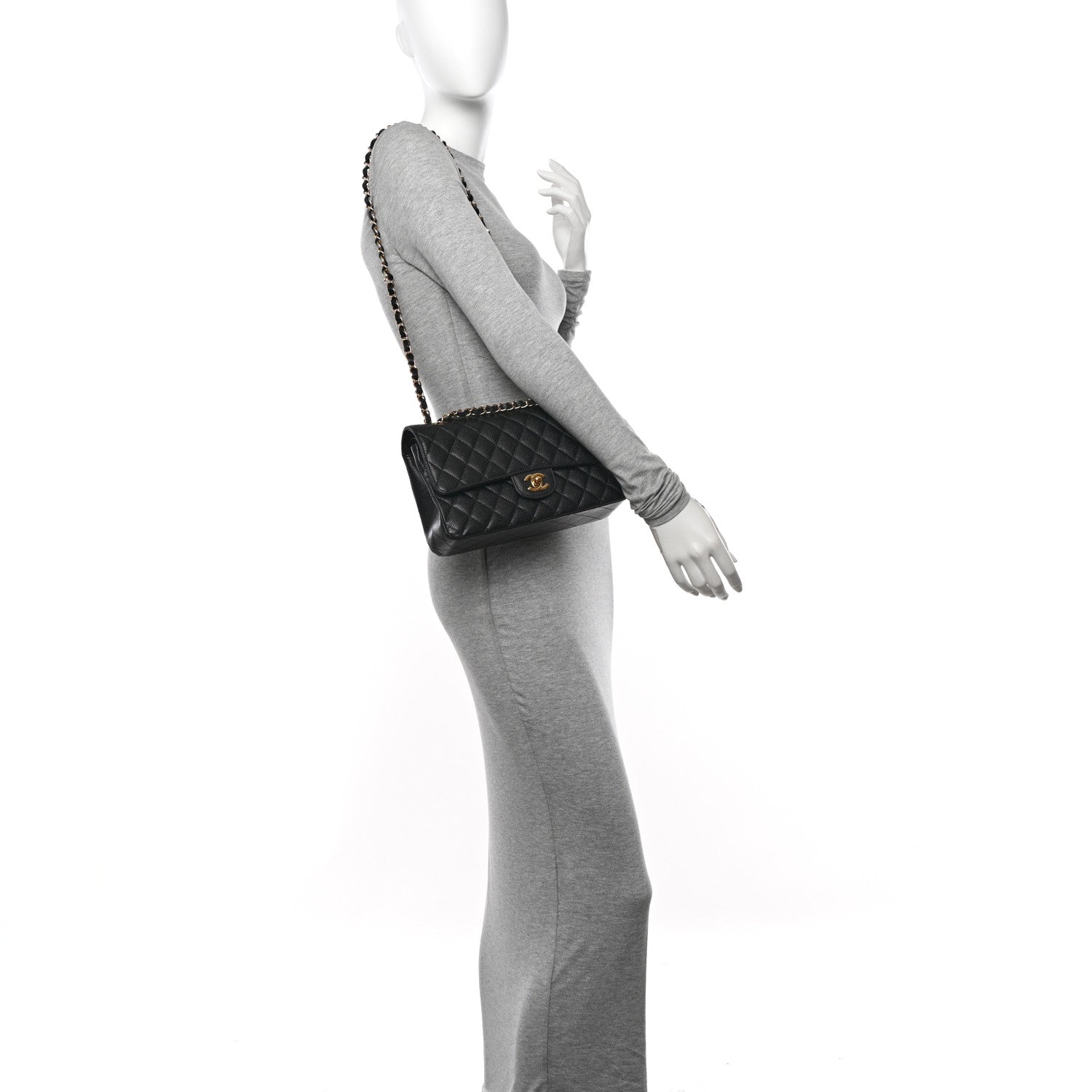 Chanel Caviar Quilted Medium Double Flap Black 2 of 10