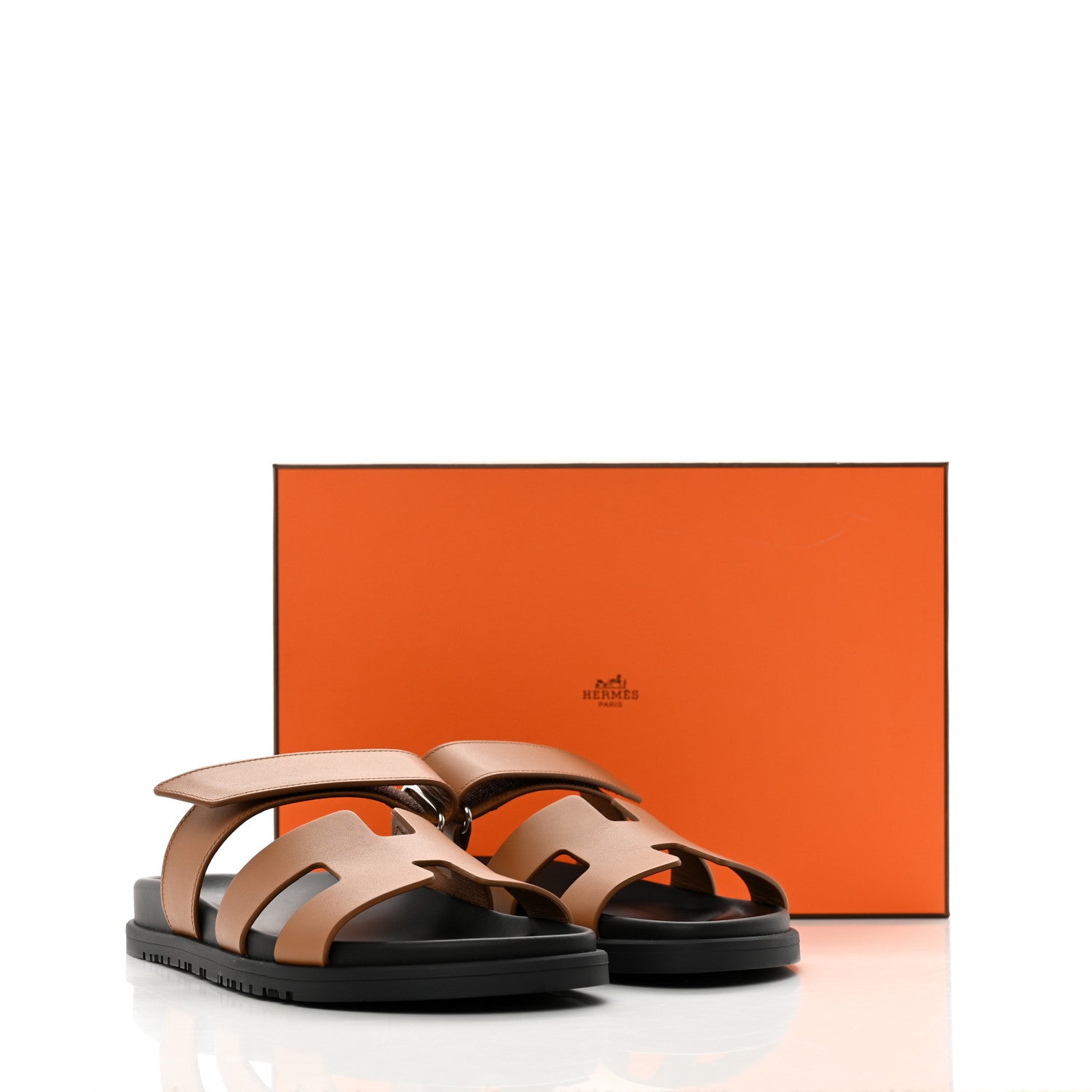 Hermes Calfskin Womens Chypre Sandals 38 Gold 9 of 9
