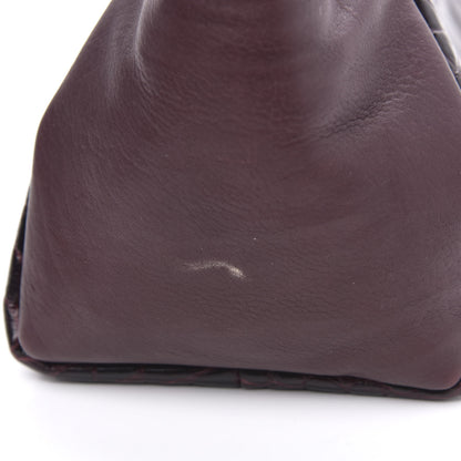 Lanvin Crocodile Stamped Calfskin Trilogy Clutch Aubergine 12 of 13