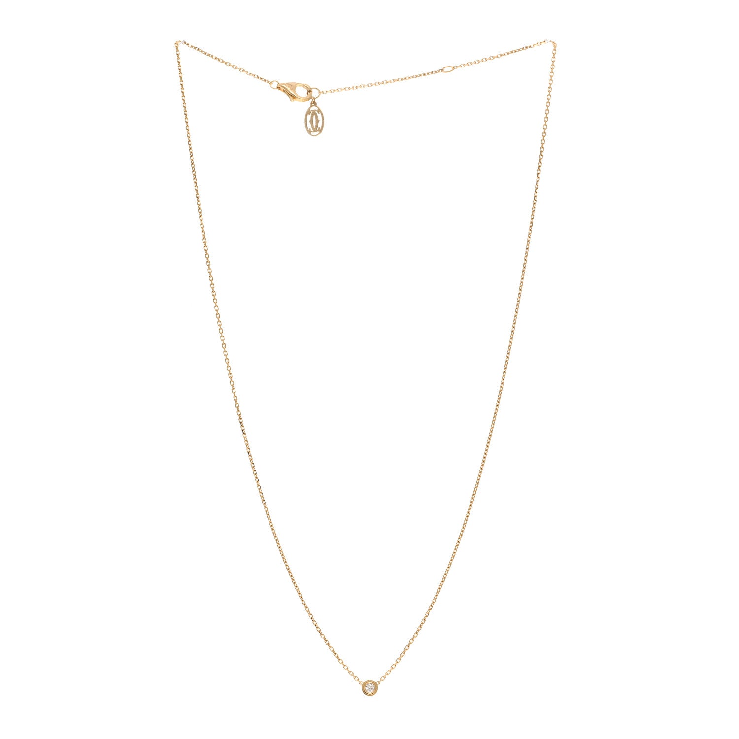 Cartier 18K Yellow Gold Diamond XS D'Amour Pendant Necklace 3 of 4