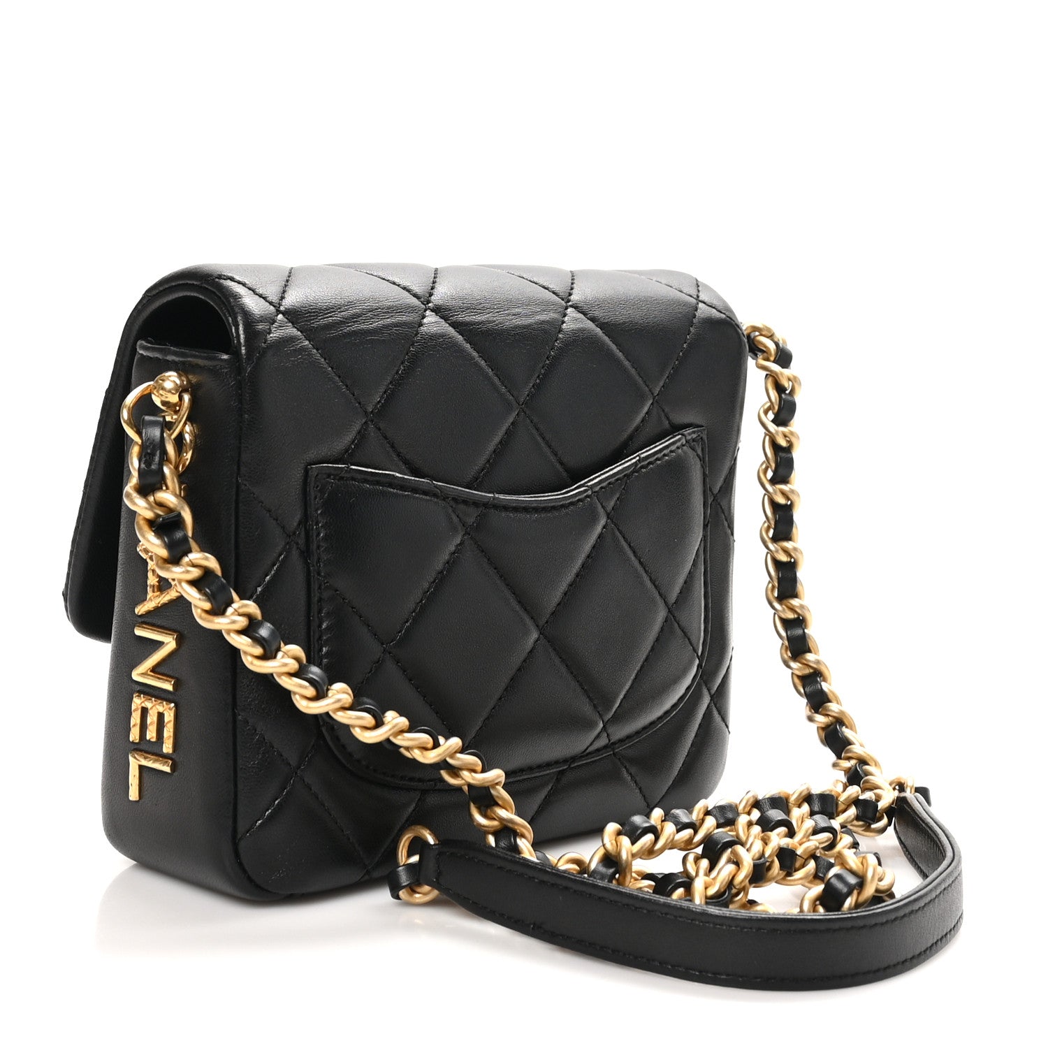 Chanel Lambskin Quilted Mini Side Note Flap Black 2 of 10