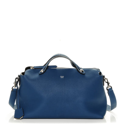 Fendi Vitello Camargue Large By The Way Boston Bag Blue 1 of 6