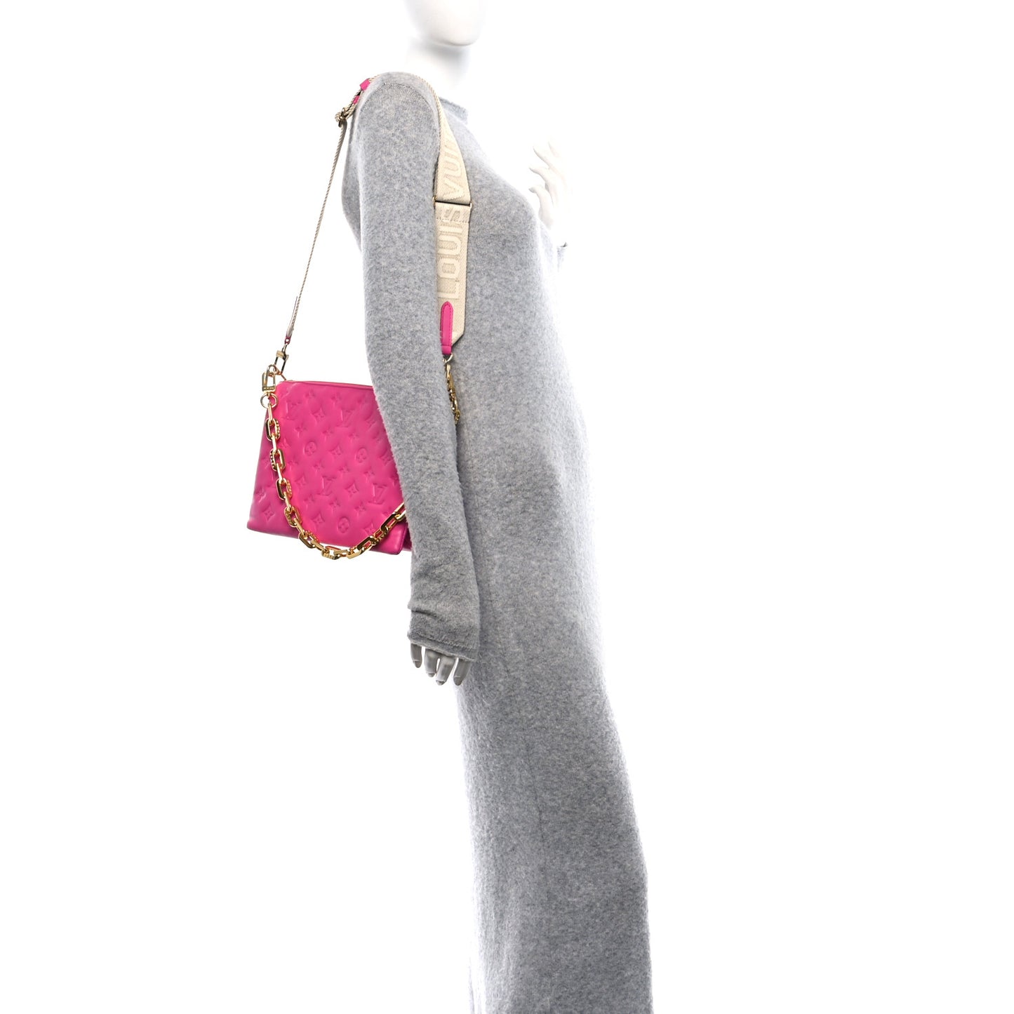 Lambskin Embossed Monogram Coussin PM Rose Miami