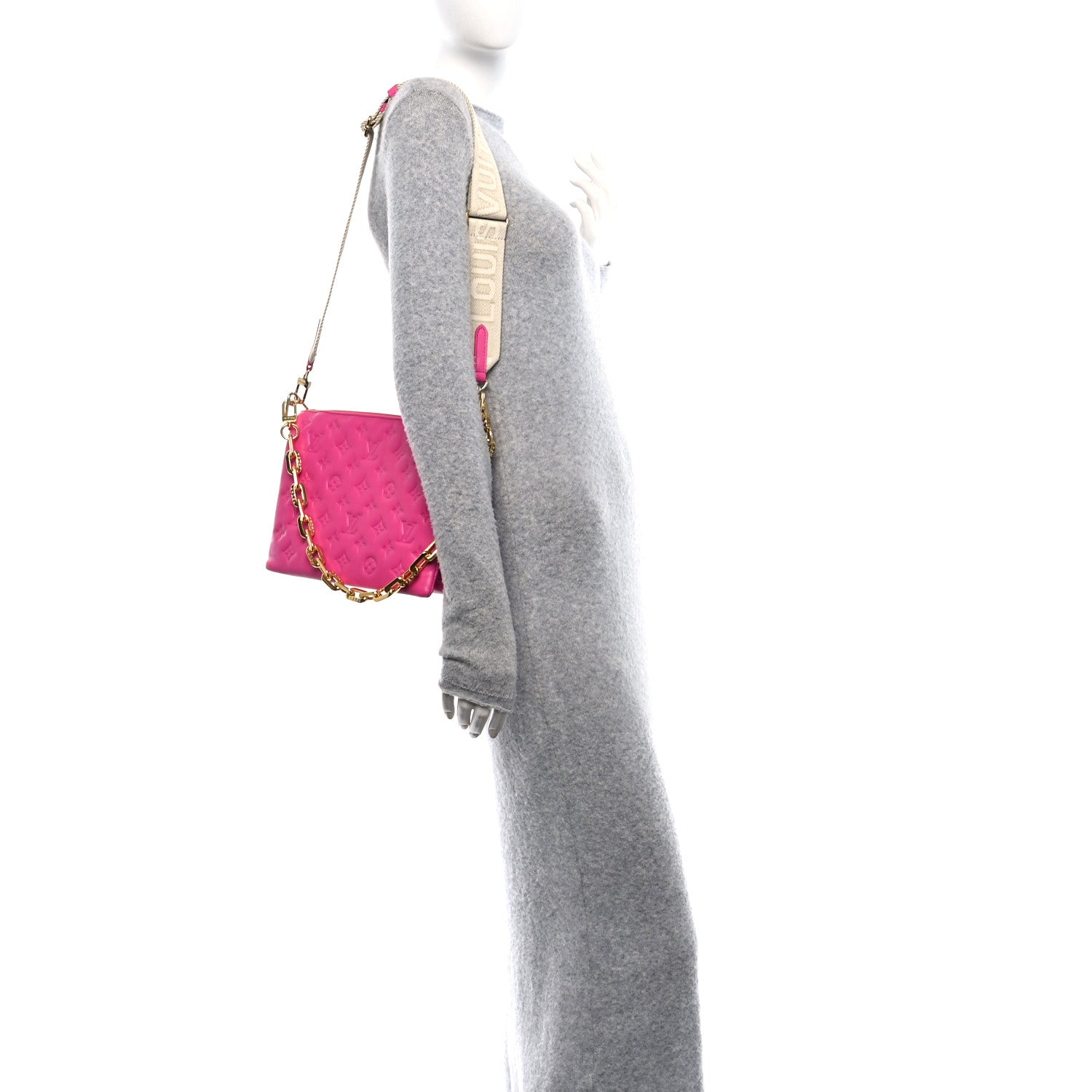 Louis Vuitton Lambskin Embossed Monogram Coussin PM Rose Miami 2 of 12
