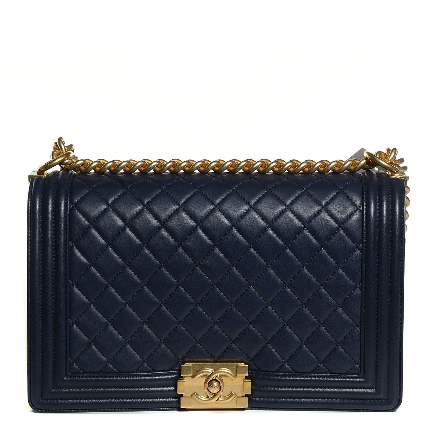 Chanel Lambskin Quilted New Medium Boy Flap Dark Navy 1 of 8