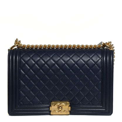 Chanel Lambskin Quilted New Medium Boy Flap Dark Navy 1 of 8