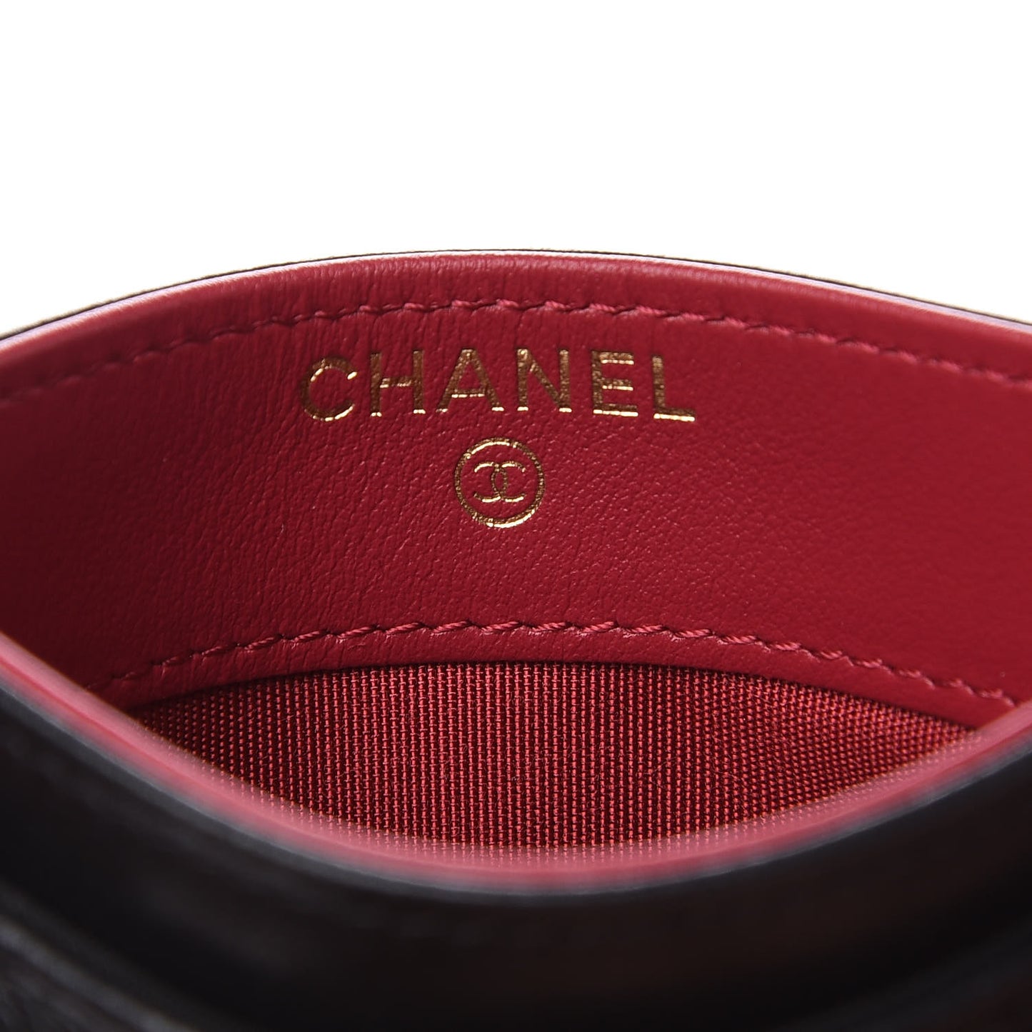 Shiny Goatskin Quilted Chanel 19 Card Holder Black