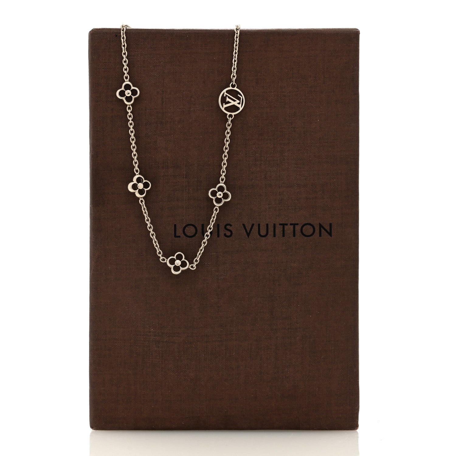 Louis Vuitton Flower Full Necklace Silver 5 of 5