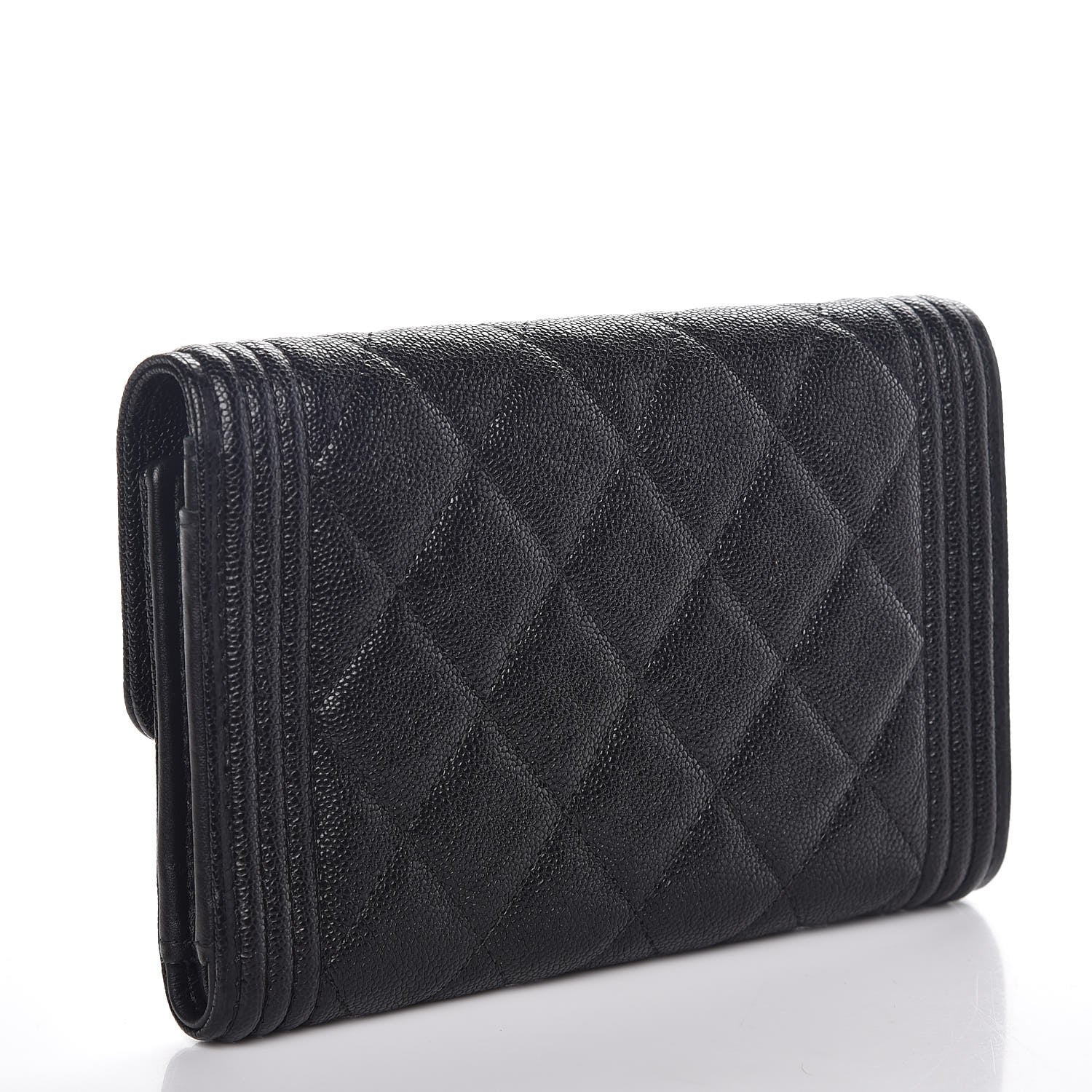 Chanel Caviar Quilted Medium Boy Flap Wallet Black 3 of 8