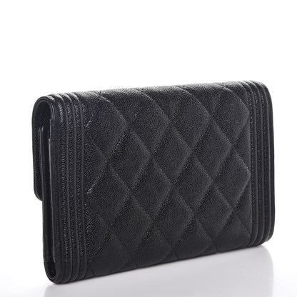 Chanel Caviar Quilted Medium Boy Flap Wallet Black 3 of 8