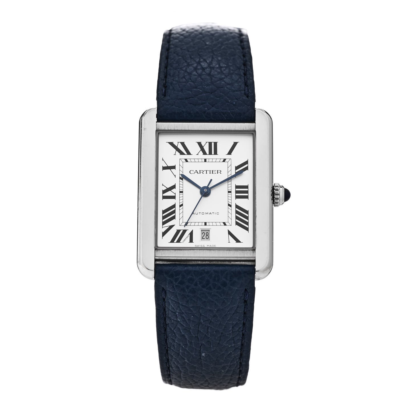 Stainless Steel Calfskin 31mm Tank Solo Automatic Watch Blue