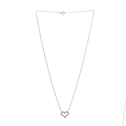 Tiffany Platinum Diamond Mini Heart Pendant Necklace 3 of 7