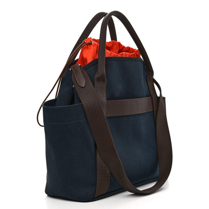 Hermes Toile Sac De Pansage Groom Bleu Navy Feu 4 of 11