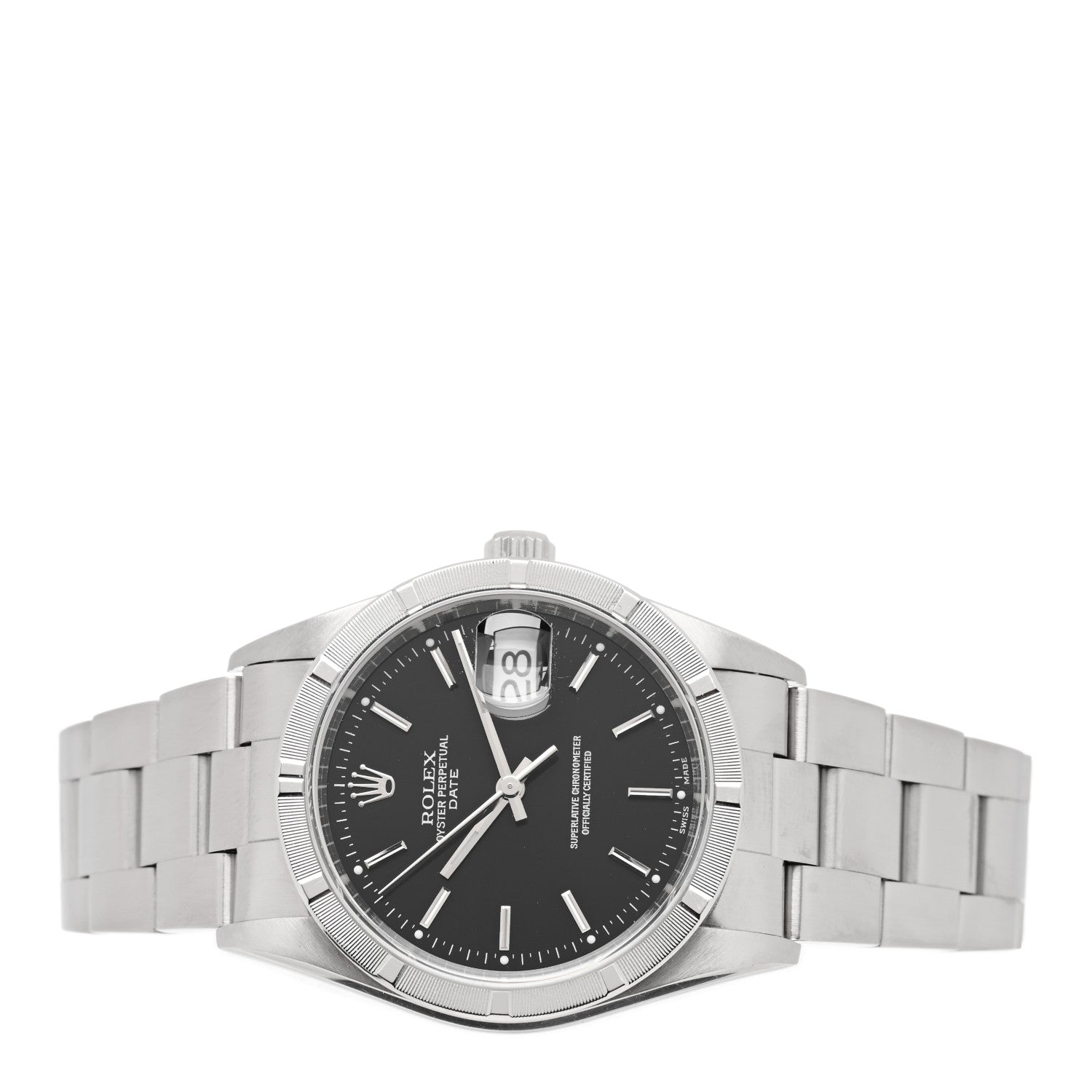 Rolex Stainless Steel 34mm Oyster Perpetual Date Watch Black 15210 2 of 4