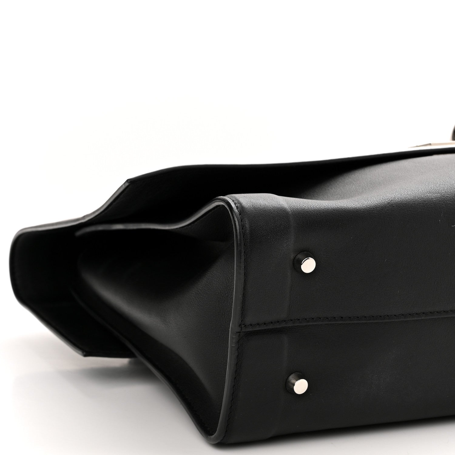 Givenchy Grained Calfskin Medium Bi-Color Shark Lock Satchel Black White 8 of 10