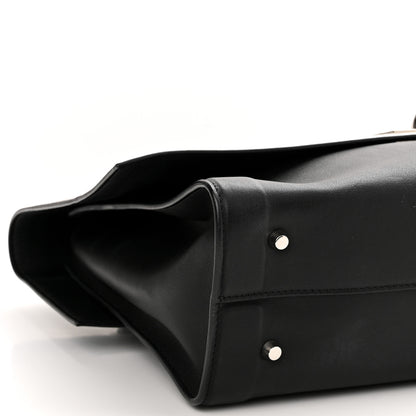 Givenchy Grained Calfskin Medium Bi-Color Shark Lock Satchel Black White 8 of 10