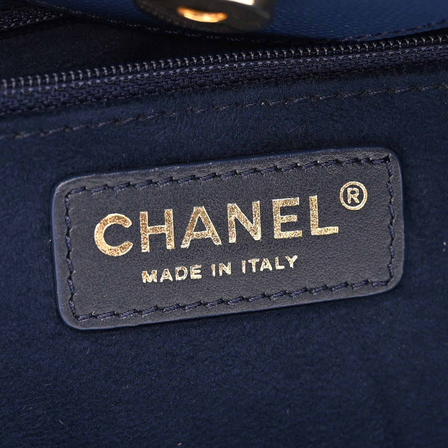 Chanel Caviar Small Studded Deauville Tote Navy 6 of 13