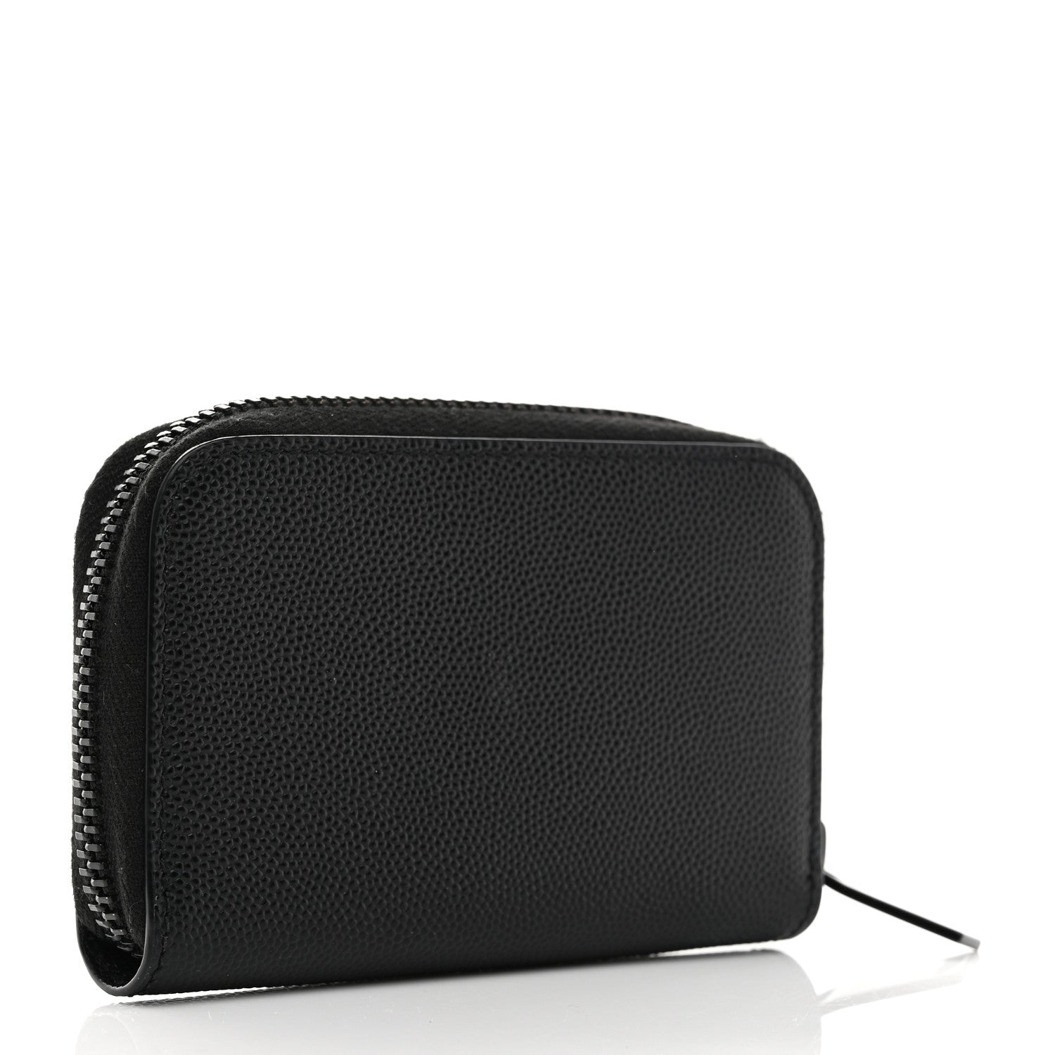 Saint Laurent Grain De Poudre Monogram Zip Coin Purse Black 3 of 7