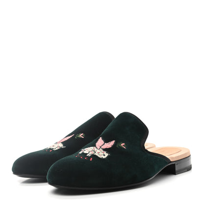 Gucci Velvet Mens Mules 9 Verde Black 3 of 7