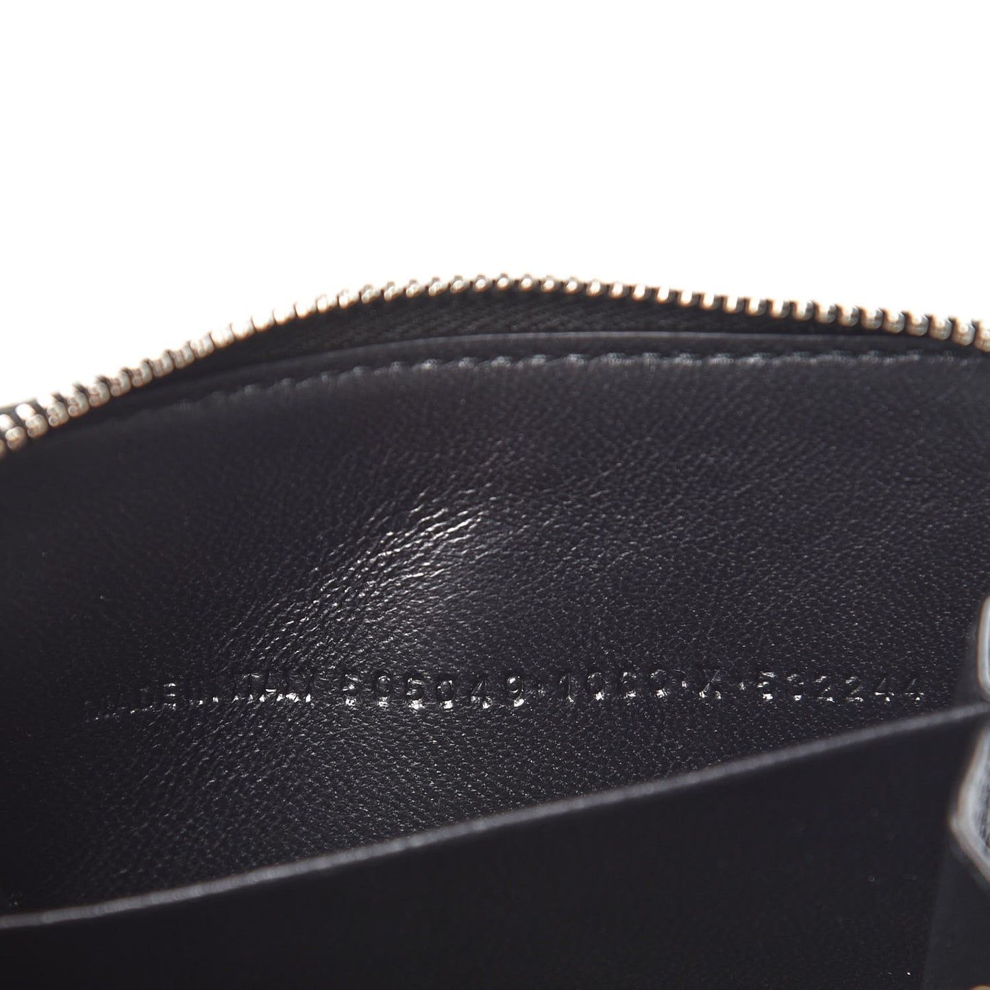 Smooth Calfskin Logo Everyday Zip Around Card Holder Black White