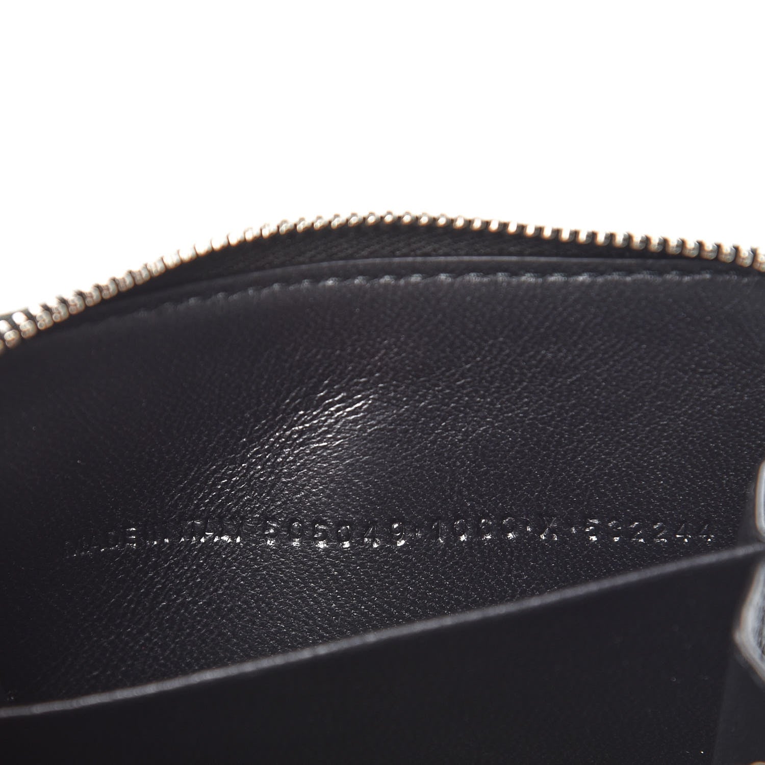 Balenciaga Smooth Calfskin Logo Everyday Zip Around Card Holder Black White 7 of 9