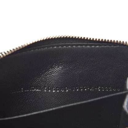 Balenciaga Smooth Calfskin Logo Everyday Zip Around Card Holder Black White 7 of 9