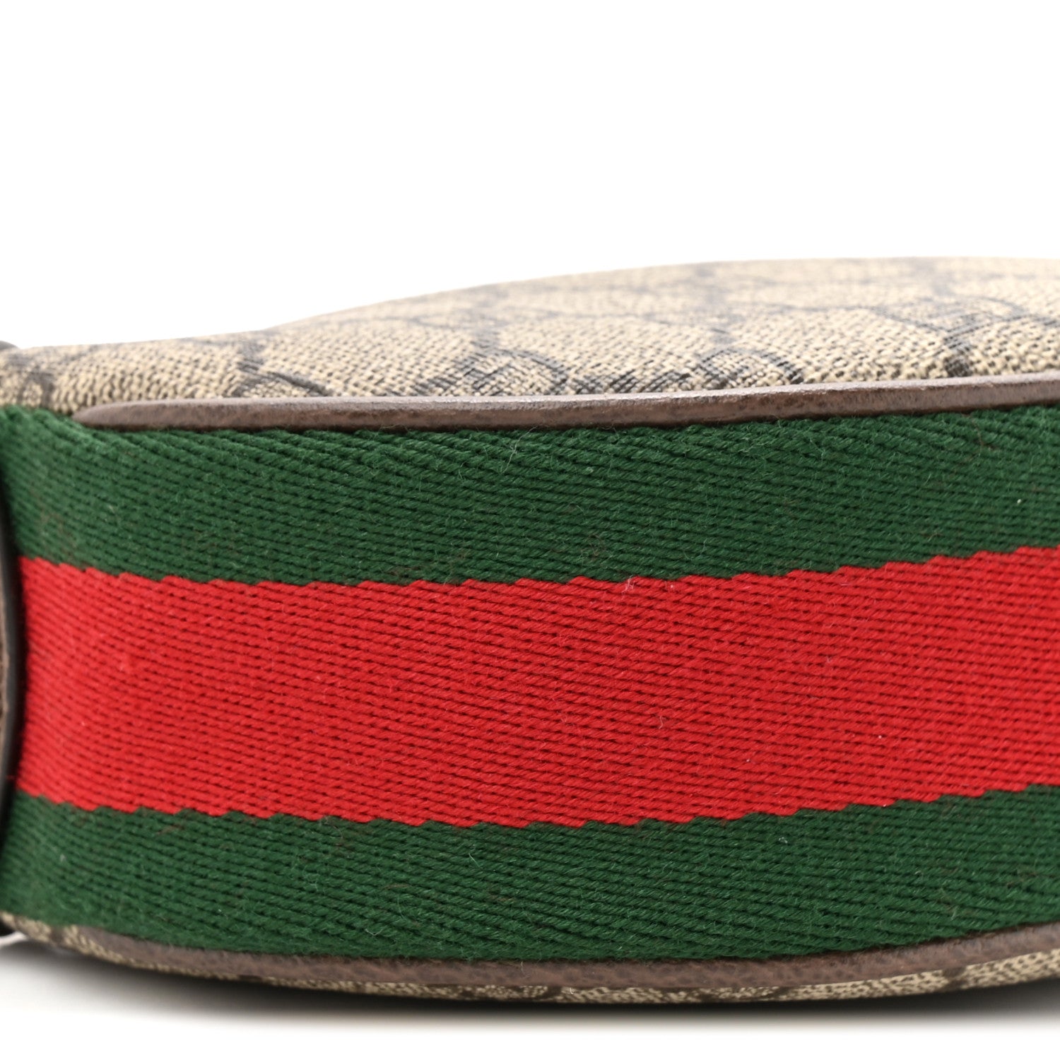 Gucci GG Supreme Monogram Textured Dollar Calfskin Web Mini Ophidia Bag Beige Ebony New Acero 10 of 10