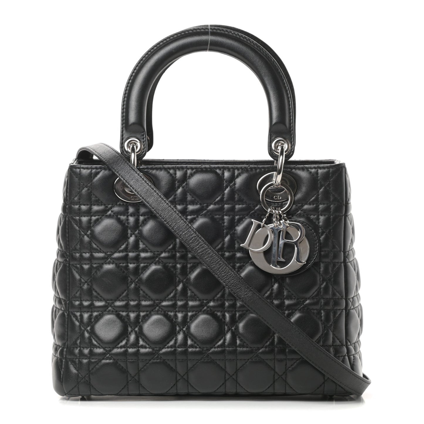 Lambskin Cannage Medium Lady Dior Black