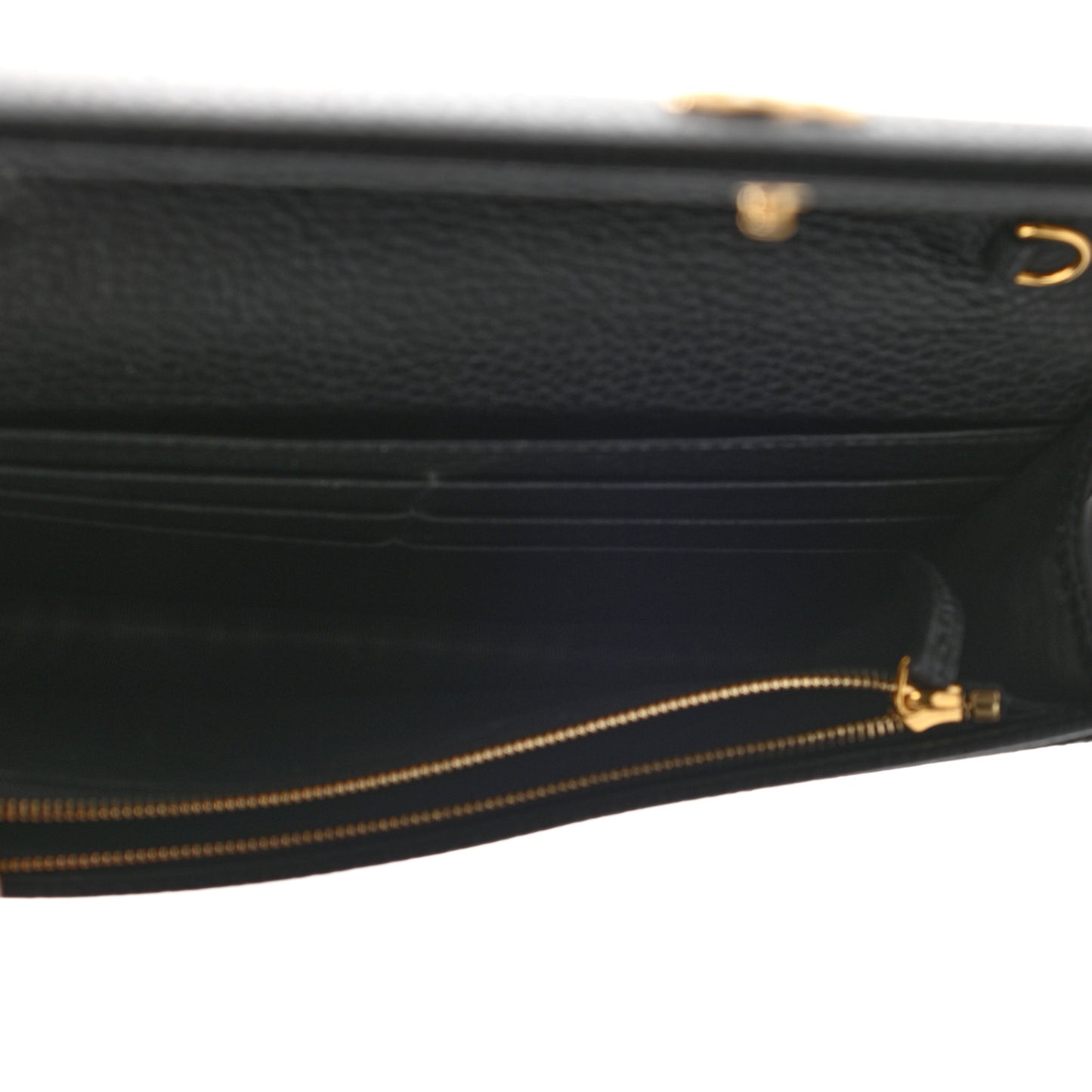 Calfskin Mini GG Marmont Chain Wallet Black