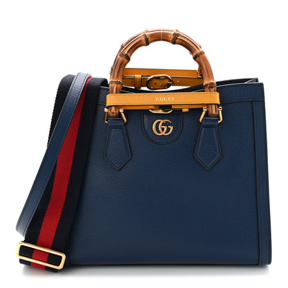 Gucci Textured Dollar Calfskin Web Small Diana Tote Bag Royal Crop 1 of 11