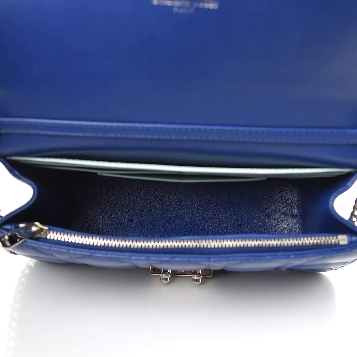 Christian Dior Lambskin Cannage Miss Dior Promenade Pouch Blue 5 of 9