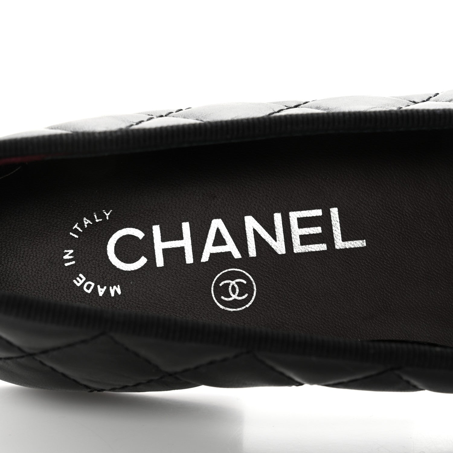 Chanel Aged Calfskin Quilted CC Cap Toe Ballerina Flats 36 Black 7 of 8