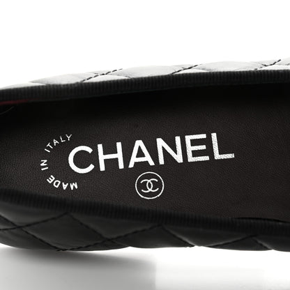 Chanel Aged Calfskin Quilted CC Cap Toe Ballerina Flats 36 Black 7 of 8