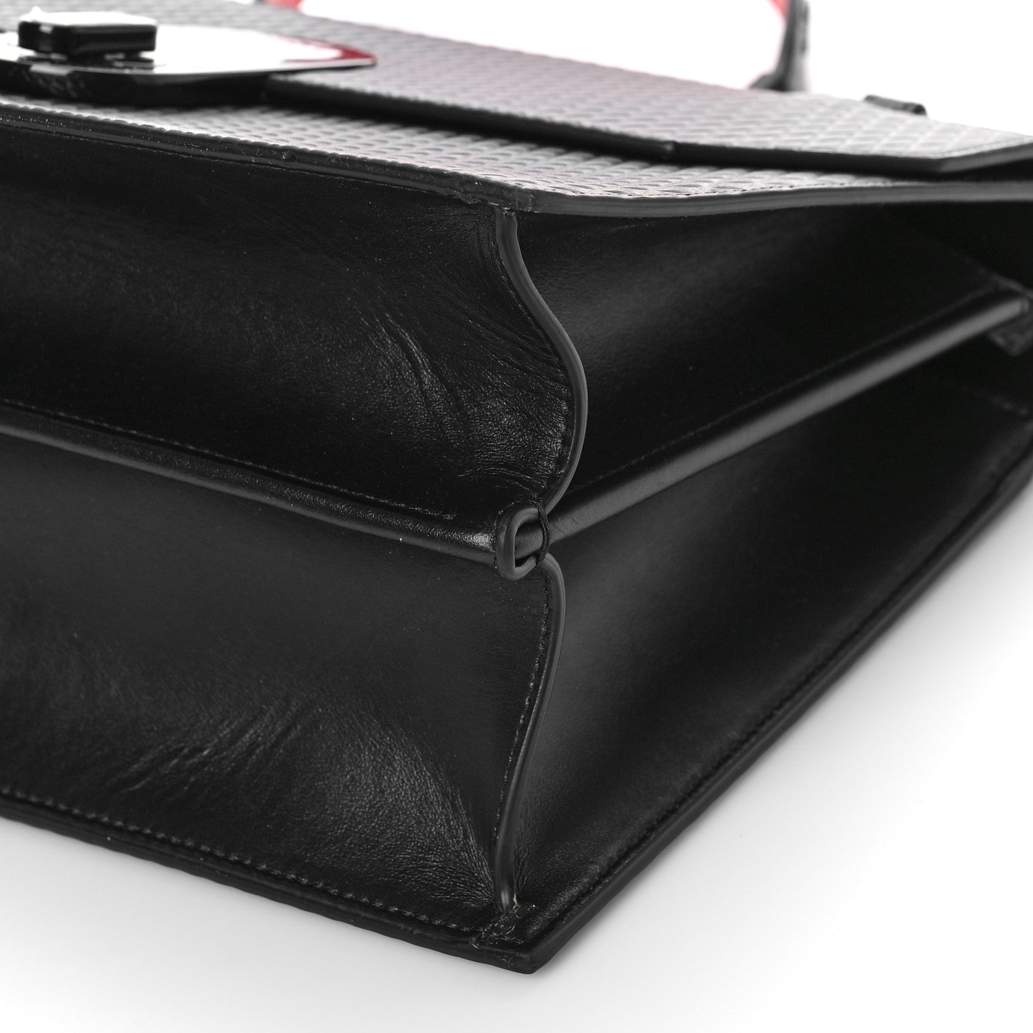 Christian Louboutin Calfskin Elisa Extra Large Resille Shoulder Bag Black 8 of 8
