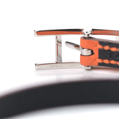 Hermes Swift Epsom Behapi Double Tour Bracelet T4 Orange Black 5 of 5