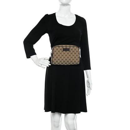 Gucci Monogram Dollar Calfskin Belt Bag Beige Ebony Testa di Moro Marrone Scuro 2 of 10