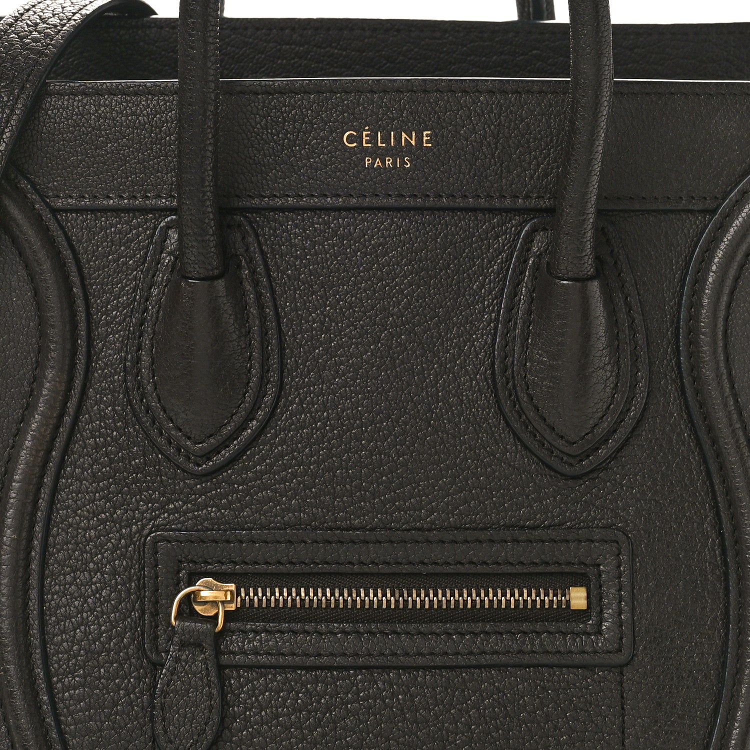 Celine Drummed Calfskin Nano Luggage Brown 7 of 13