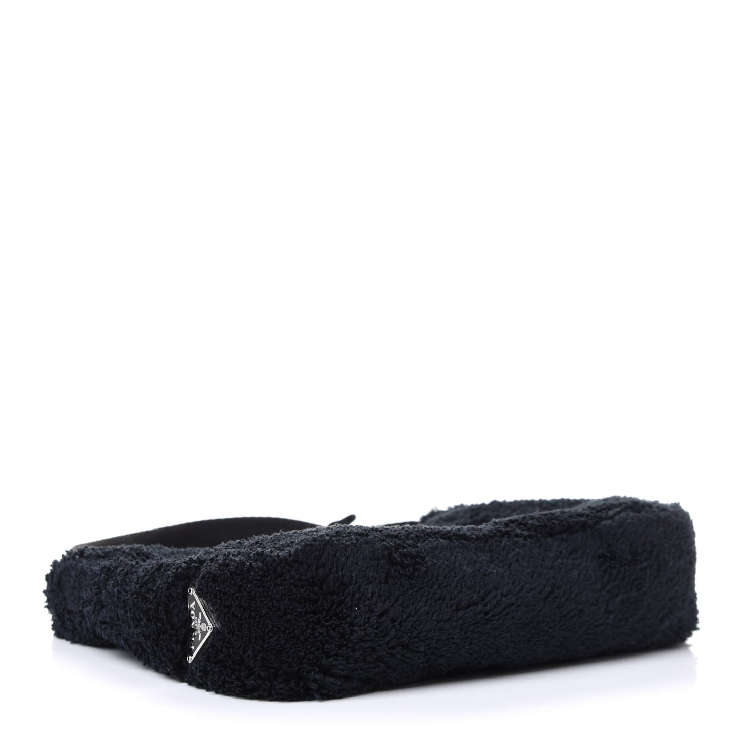Terry Cloth Mini Re-Edition 2000 Bag Black White