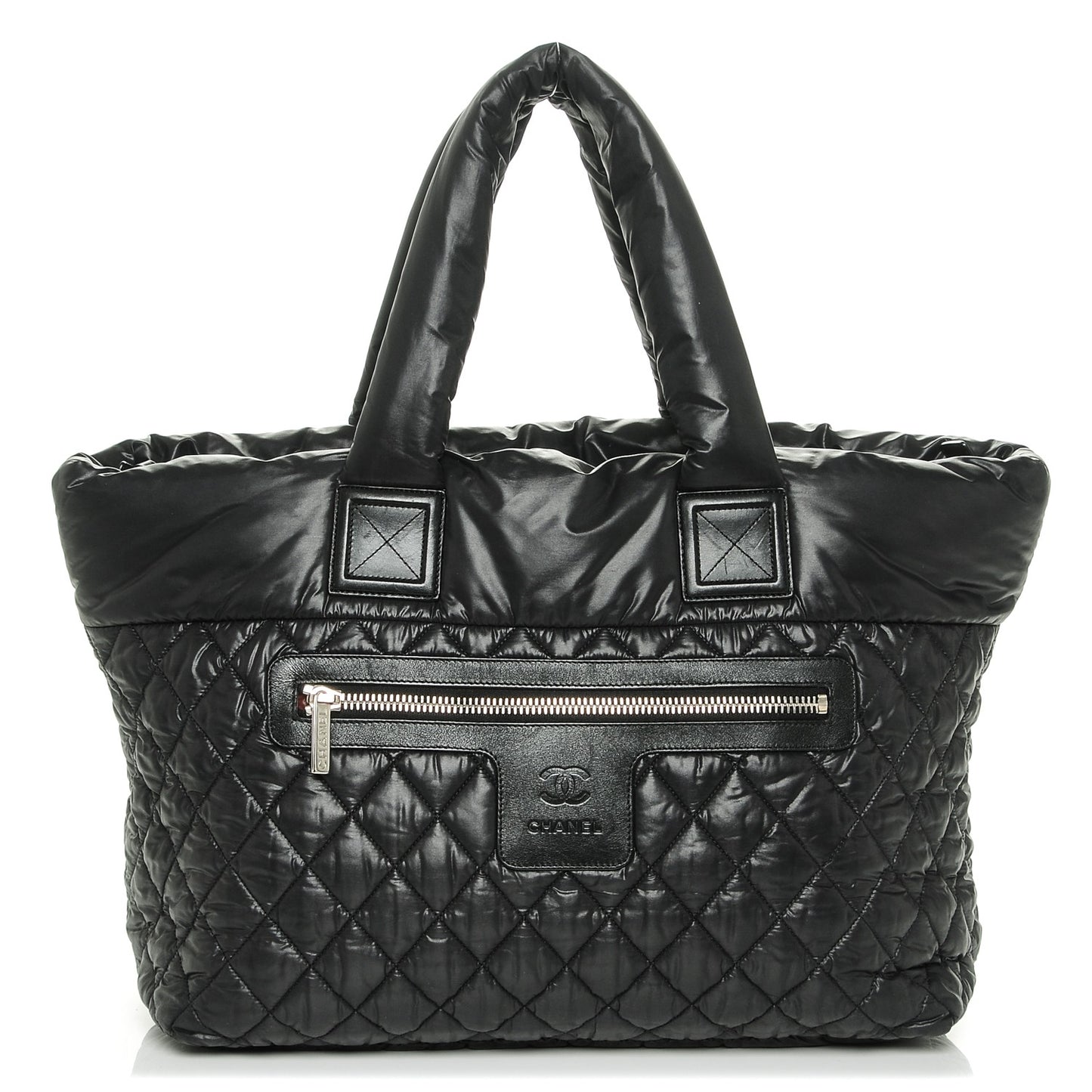 Nylon Quilted Large Coco Cocoon Tote Black