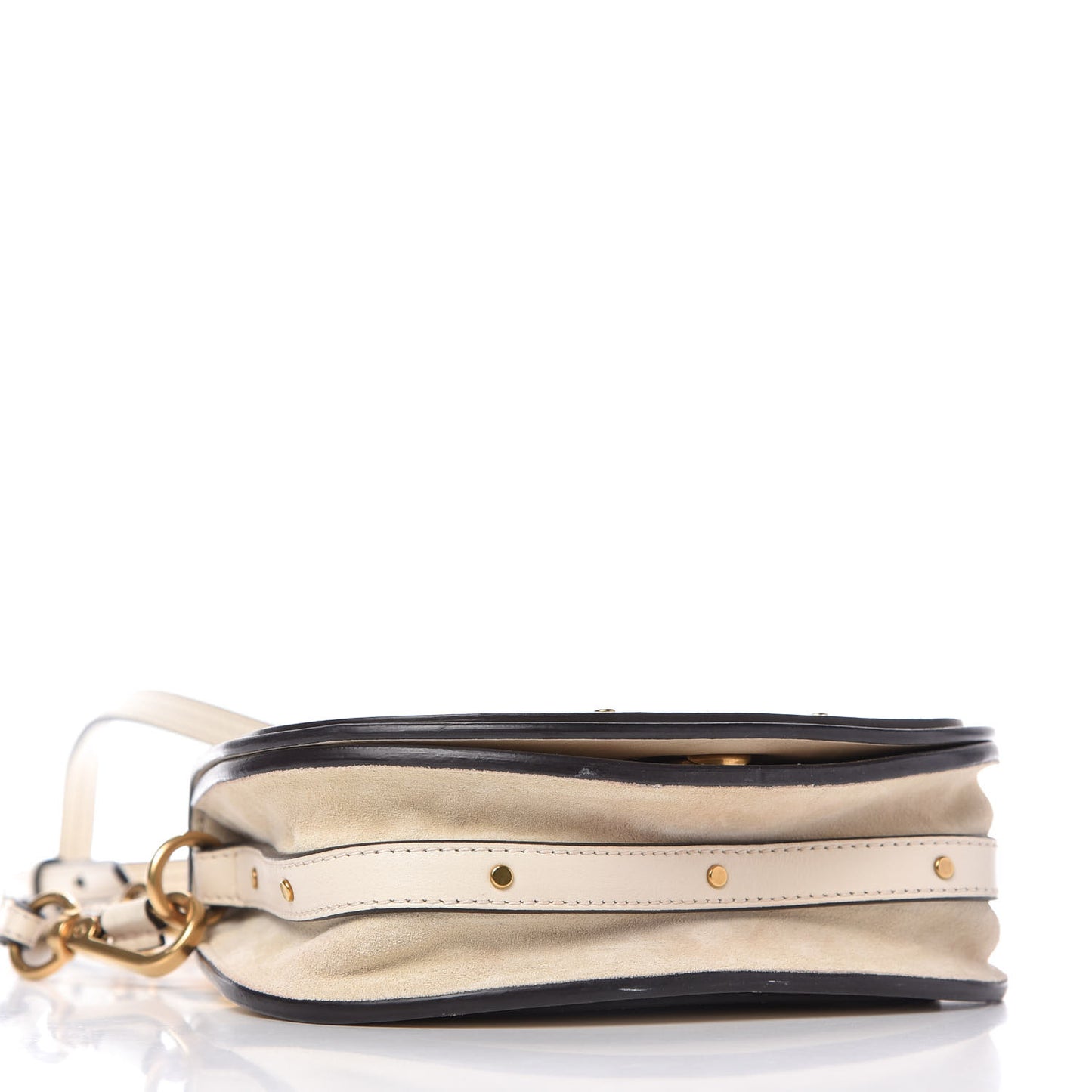Calfskin Suede Small Nile Bracelet Bag Off White