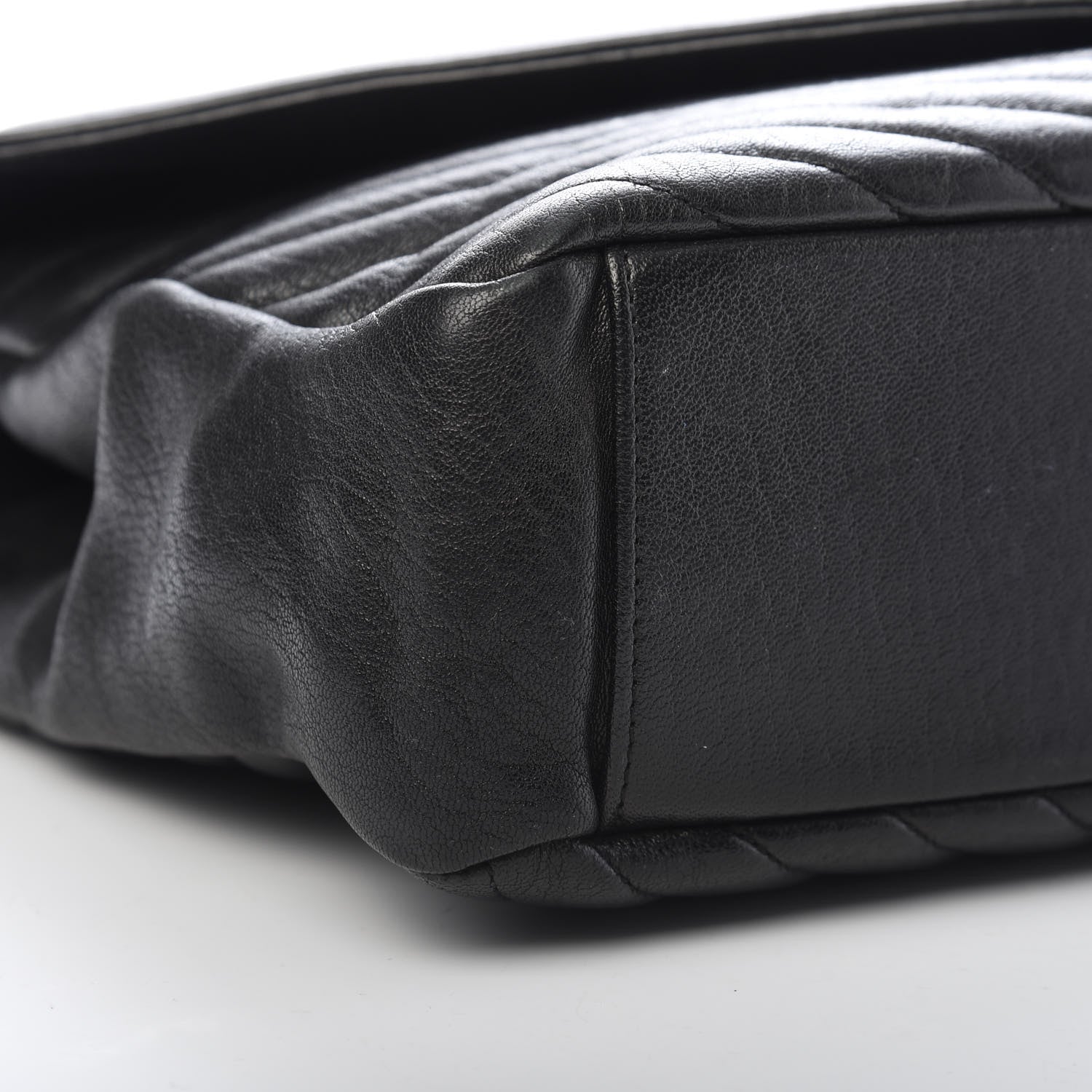 Saint Laurent Sheepskin Matelasse Chevron Monogram Large College Satchel Black 9 of 11