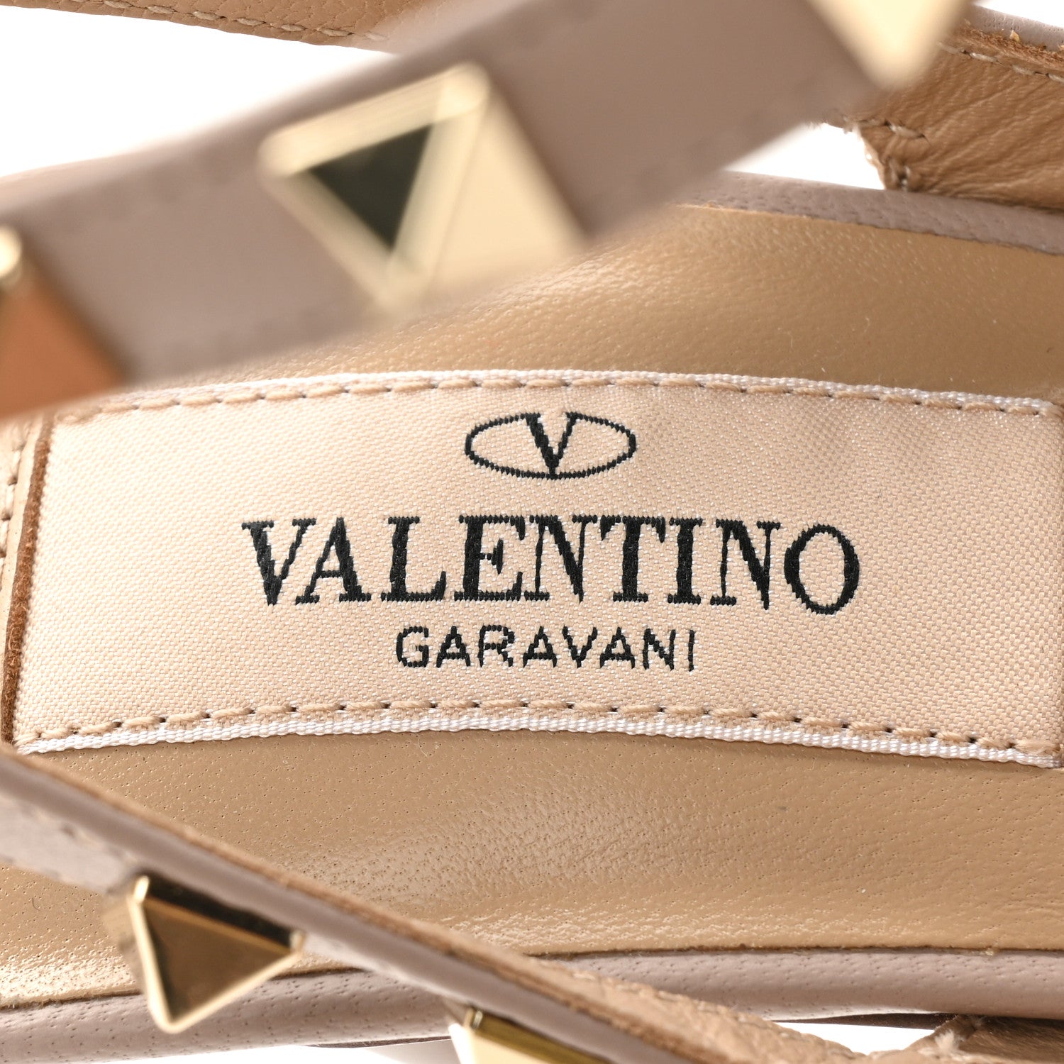 Valentino Garavani Calfskin Nappa Rockstud Ankle Strap 100mm Pumps 36.5 Poudre 7 of 9