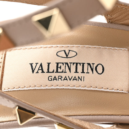 Valentino Garavani Calfskin Nappa Rockstud Ankle Strap 100mm Pumps 36.5 Poudre 7 of 9