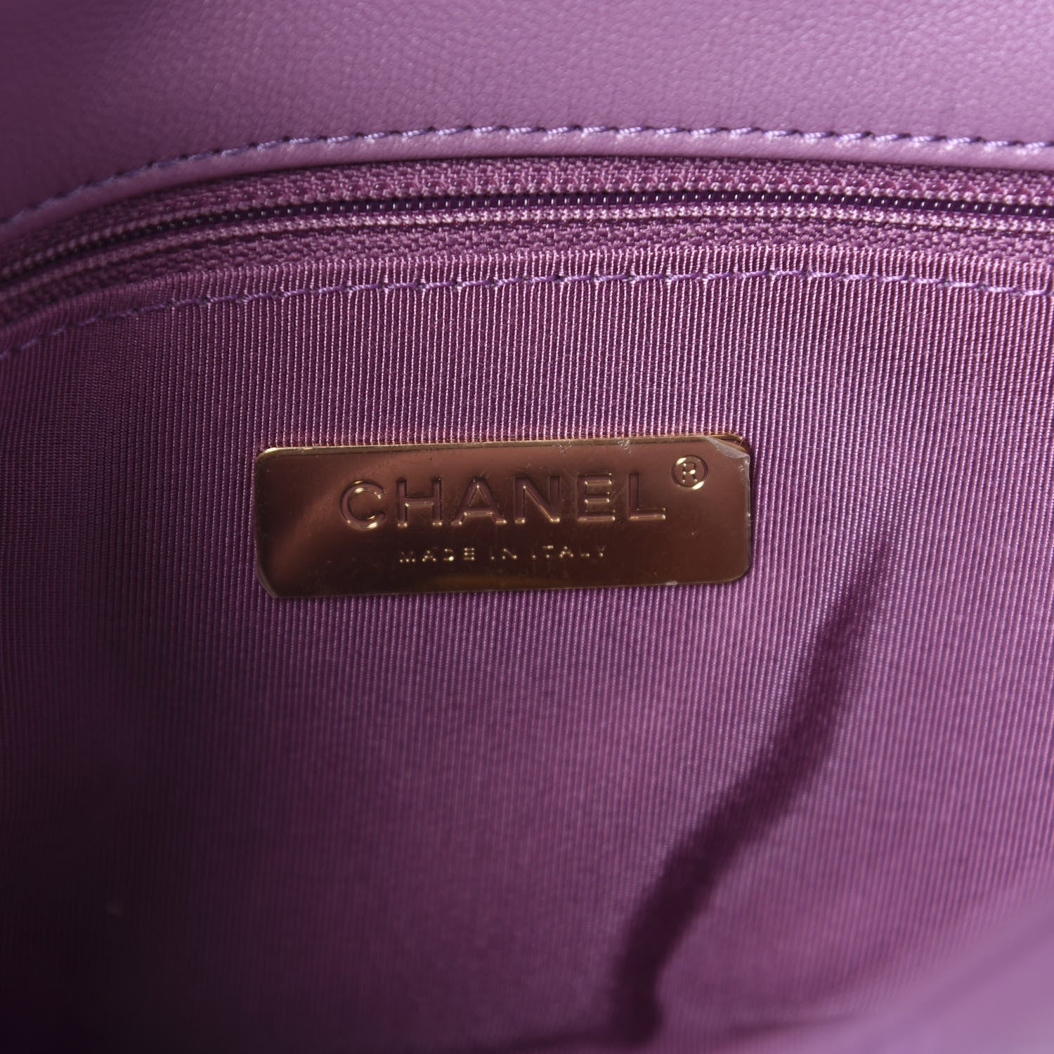 Chanel Goatskin Quilted Medium 19 Flap Violet Purple 8 of 11