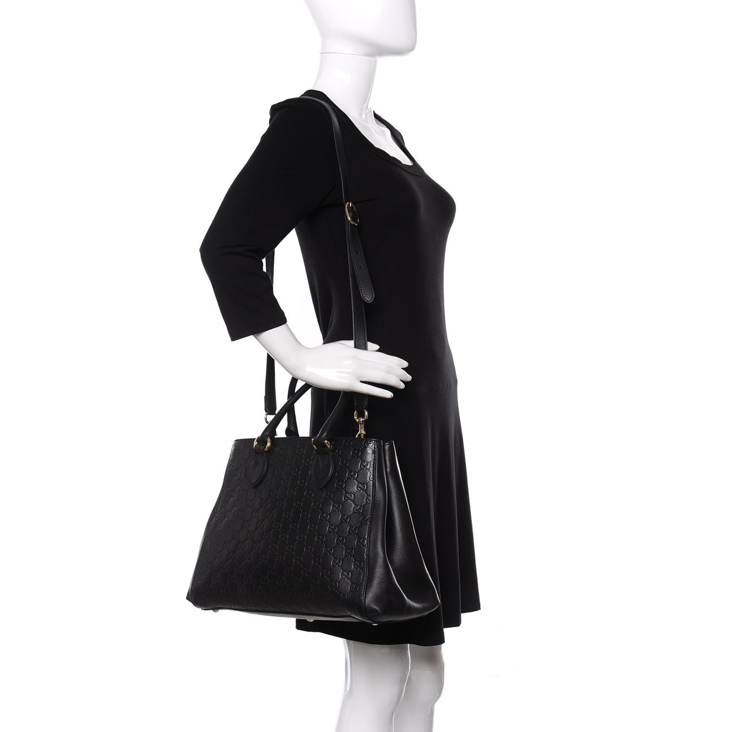 Soft Guccissima Signature Top Handle Tote Bag Black