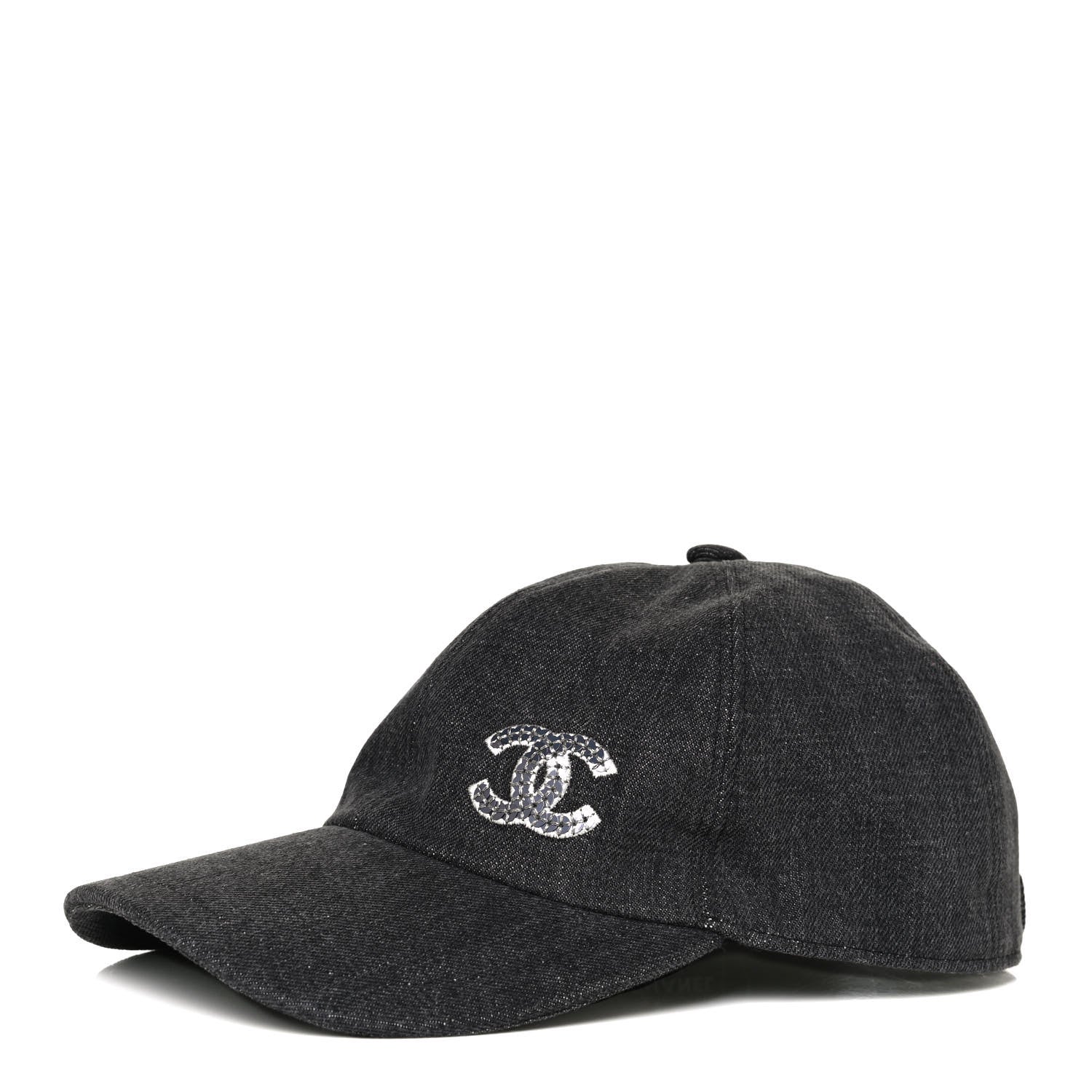 Chanel Cotton Sequin CC Cap Hat Black 1 of 8