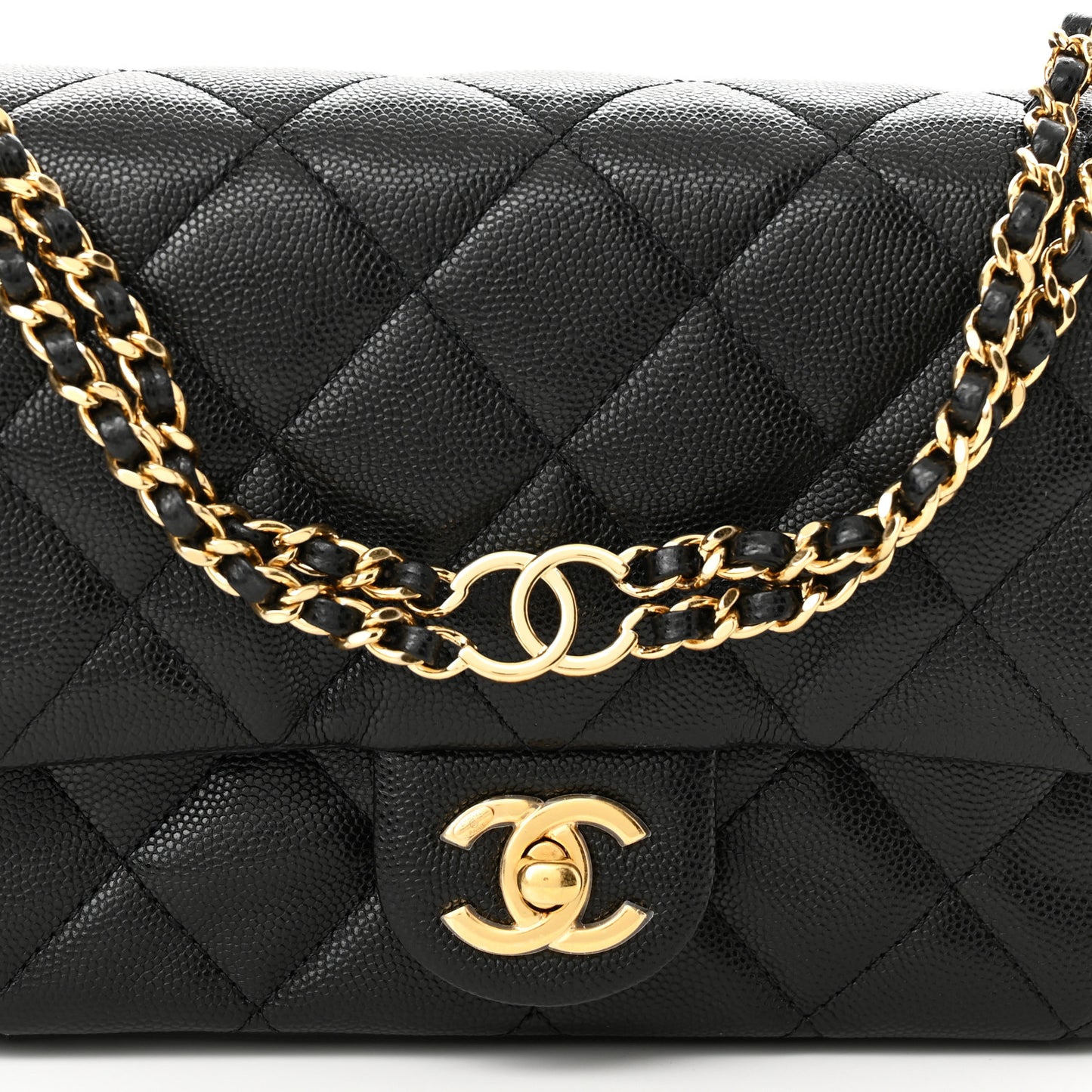 Caviar Quilted Mini CC You Flap Black