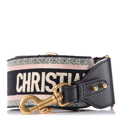 Christian Dior Canvas Embroidered Shoulder Strap Rose Multicolor 1 of 6
