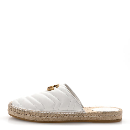 Gucci Nappa Matelasse GG Marmont Espadrille Slippers 40 Great White 1 of 10