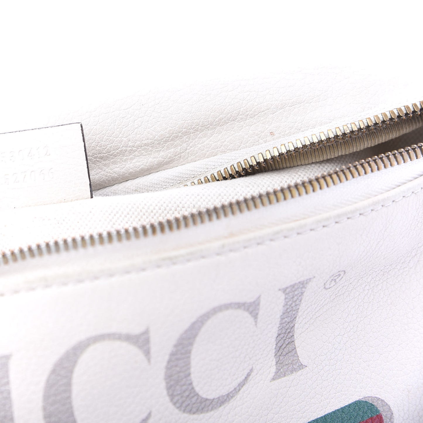 Grained Calfskin Logo Belt Bag White